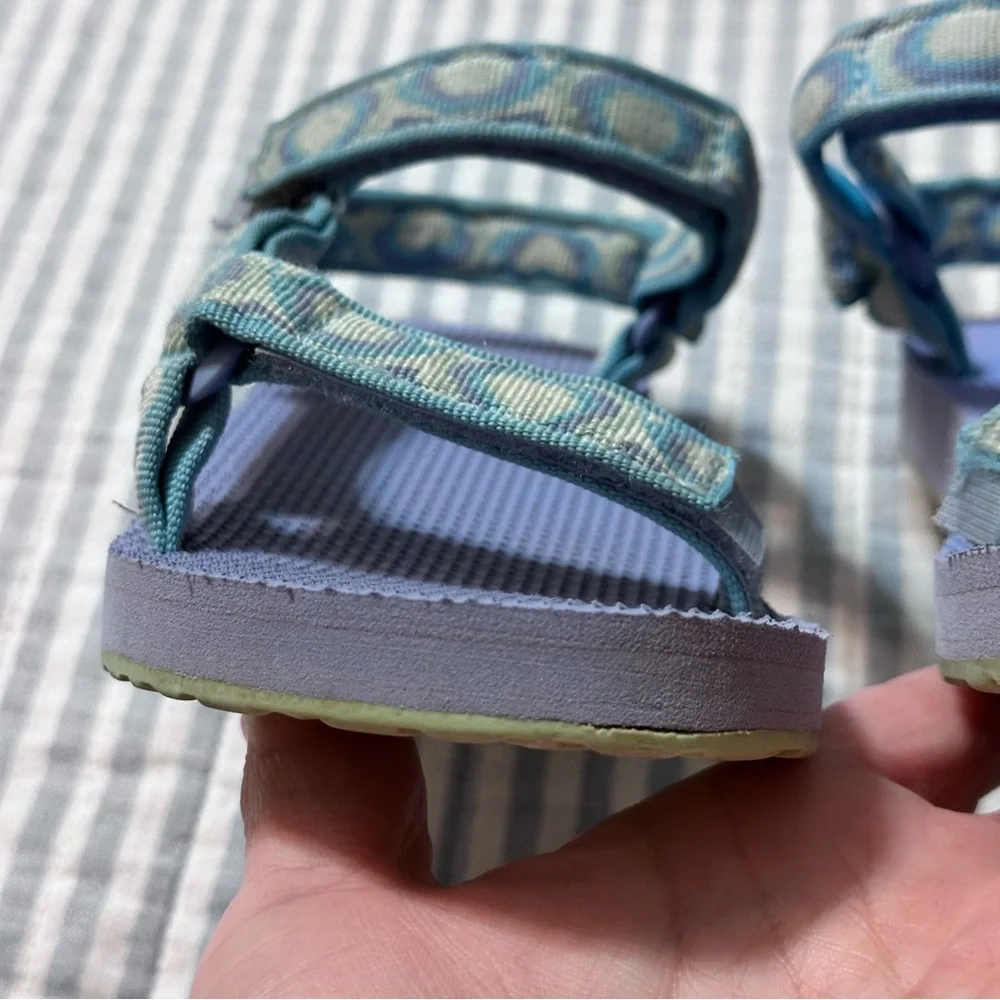 Teva Kids Original Universal Sandals Purple Blue Geometric‎ Straps Size 3